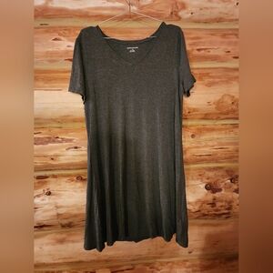 Charcoal Gray V-Neck Women's Dress